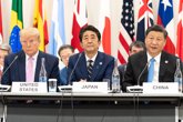 Trump, Shinzo Abe y Xi Jinping