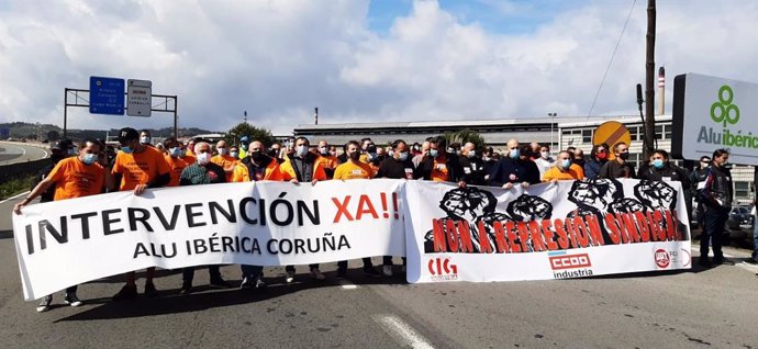 Movilización de trabajadores de Alu Ibérica
