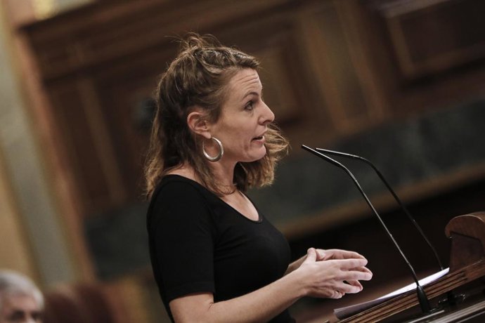 La diputada de la CUP, Mireia Vehí, durant la seva intervenció en una sessió plenria al Congrés dels Diputats.