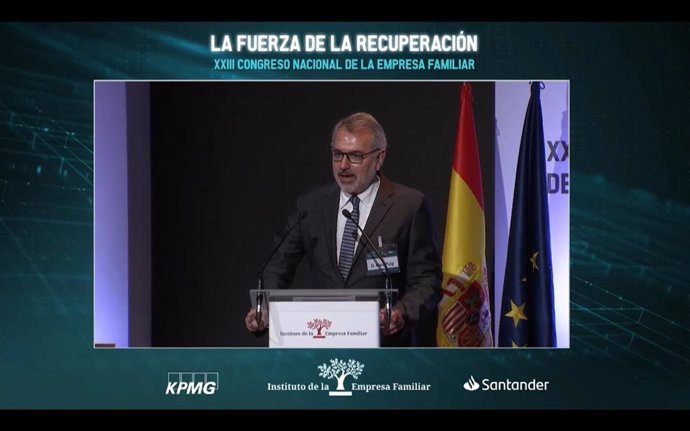 El presidente del Instituto de la Empresa Familiar, Marc Puig, este lunes durante la inauguración del XXIII Congreso Nacional de la Empresa Familiar
