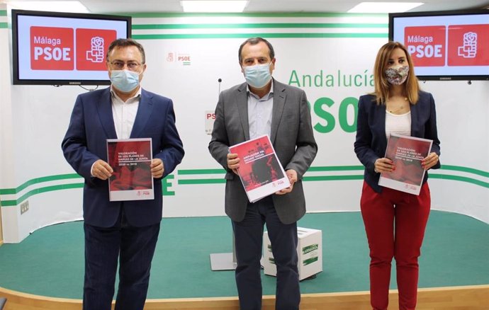 Miguel Ángel Heredia, José Luis Ruiz Espejo y Beatriz Rubiño, dirigentes del PSOE