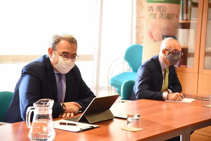 El consejero de Sanidad de C-LM, Jesús Fernández Sanz, en la reunión de la Comisión de Seguimiento de la pandemia