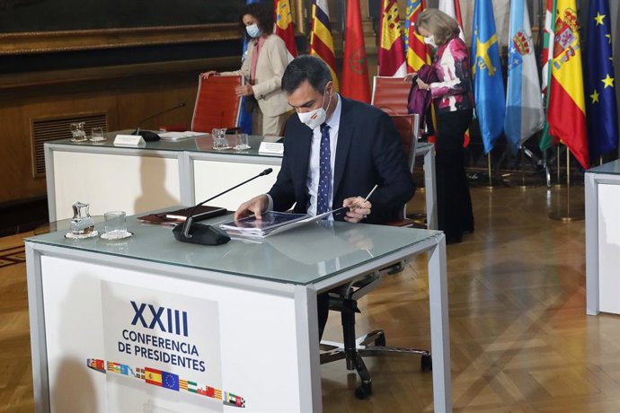 El presidentdel Govern espanyol, Pedro Sánchez, en la XXIII Conferncia de Presidents. Madrid (Espanya), 26 d'octubre del 2020. 