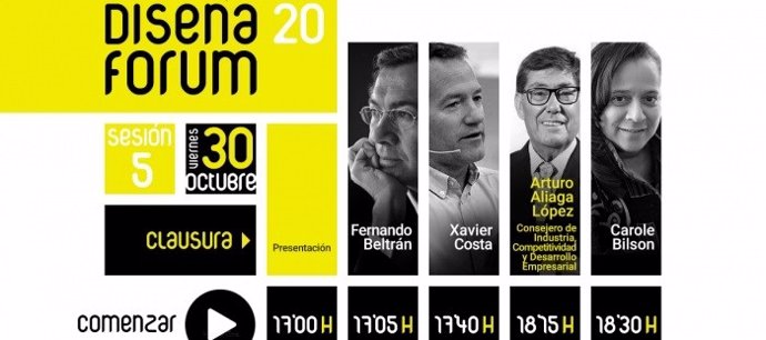 Aragón celebra la VI edición del Foro Internacional de Diseño y Empresa Diseña Forum del 26 al 30 de octubre.