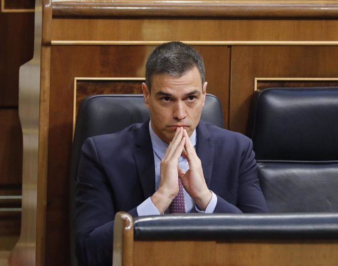 El presidente del Gobierno, Pedro Sánchez, en un debate de las prórrogas del primer estado de alarma
