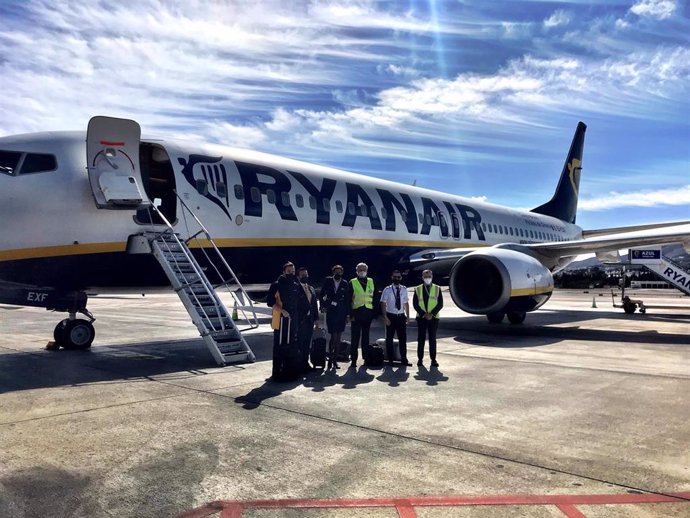Avión de Ryanair en el aeropuerto de Málaga-Costa del Sol
