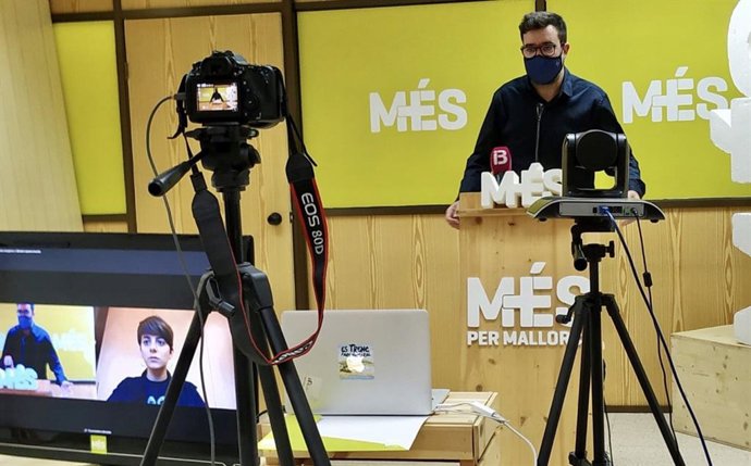 El coordinador de MÉS per Mallorca, Toni Noguera, en la rueda de prensa.