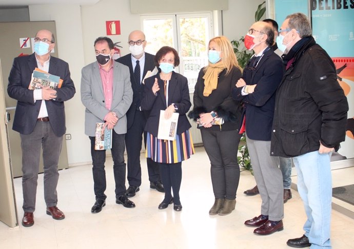 El consejero de Cultura, Javier Ortega, durante su visita a Soria para presentar la programación cultural.