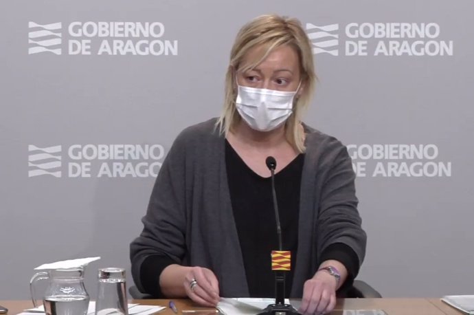 La consejera de Economía, Planificación y Empleo del Gobierno de Aragón, Marta Gastón, este martes en la rueda de prensa sobre los datos de la EPA.