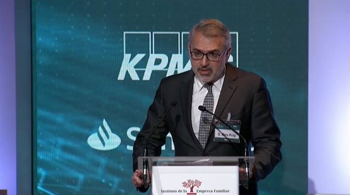El presidente del Instituto de la Empresa Familiar (IEF), Marc Puig, durante la clausura del XXIII Congreso Nacional de la Empresa Familiar
