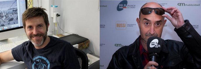 El ilustrador Paco Roca y el escritor y periodista Ramón Palomar