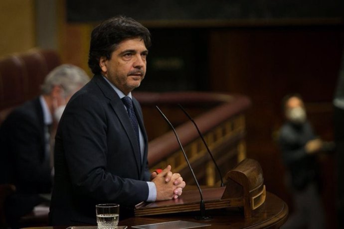 El responsable económico del PP en el Congreso, Mario Garcés, en el Pleno de este martes