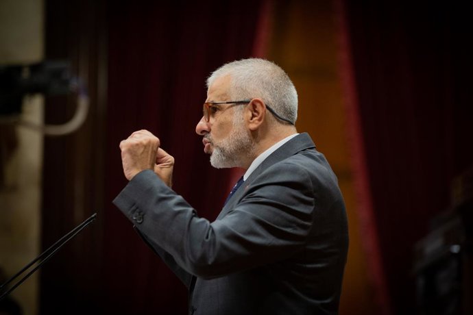 El president del Grup de Ciutadans al Parlament, Carlos Carrizosa, intervé en el debat de política general (DPG) al Parlament. Barcelona, Catalunya (Espanya), 16 de setembre del 2020. 