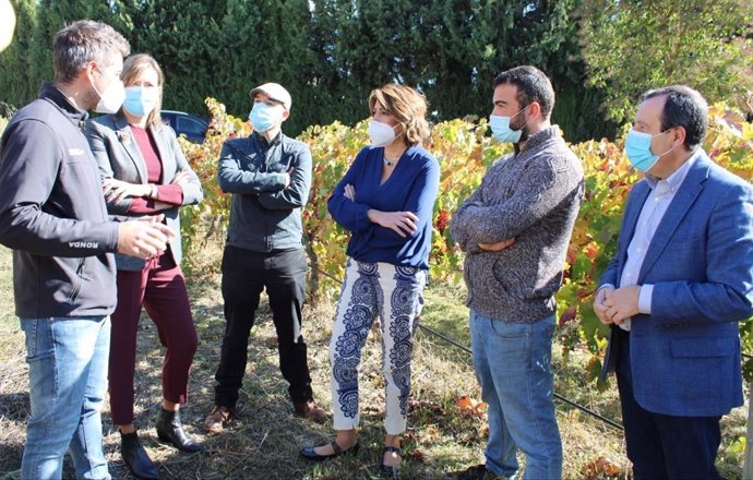 La secretaria general del PSOE-A, Susana Díaz, en su visita a una bodega en Ronda (Málaga)