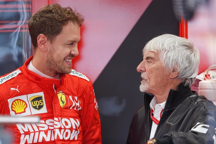 Sebastian Vettel y Bernie Ecclestone