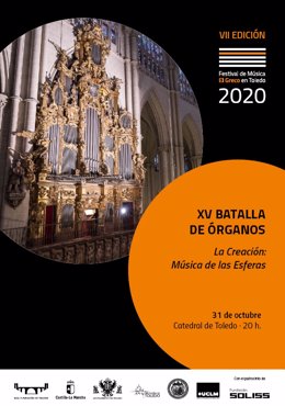 Cartel de la XV Batalla de Órganos del Festival de Música El Greco en Toledo