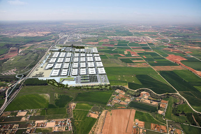 Imatge aria simulada de la nova estació intermodal Guadalajara. Imatge del 28 d'octubre del 2020 (horitzontal)