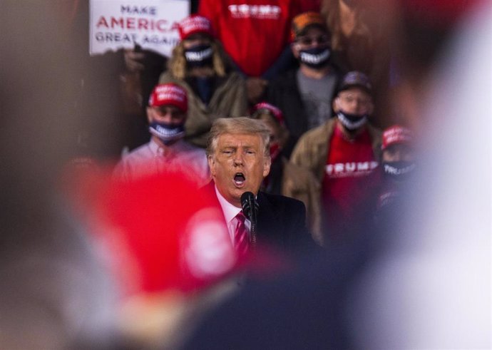 El presidente de Estados Unidos, Donald Trump, durante un mitin de campaña en Minesota