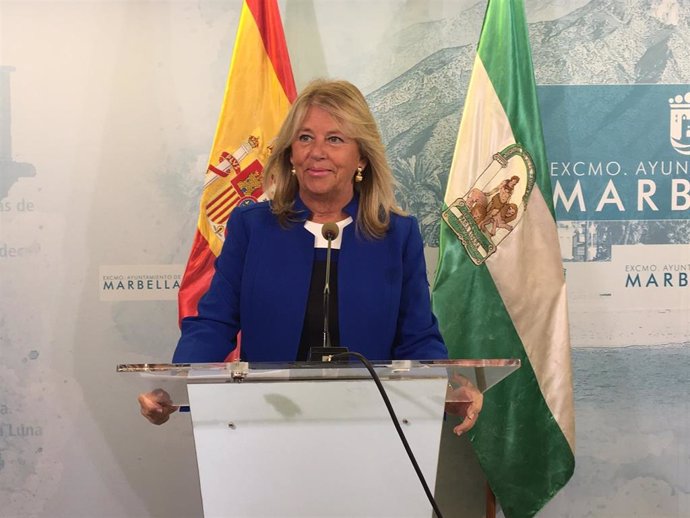 La alcaldesa de Marbella, Ángeles Muñoz, en una comparecencia