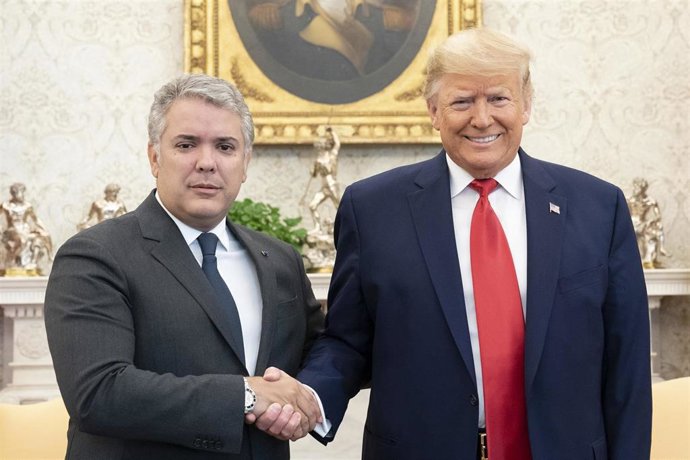 El presidente de Colombia, Iván Duque, y el de Estados Unidos, Donald Trump.