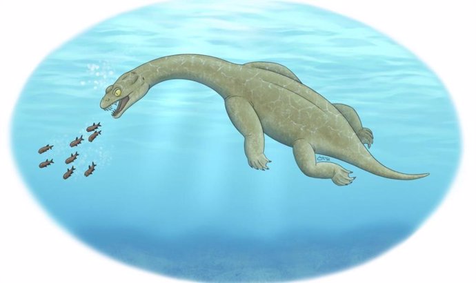 Una ilustración de Brevicaudosaurus.