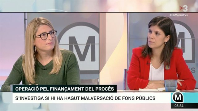 La vicepresidenta de JxCat, Elsa Artadi, i la secretària general adjunta i portaveu d'ERC, Marta Vilalta