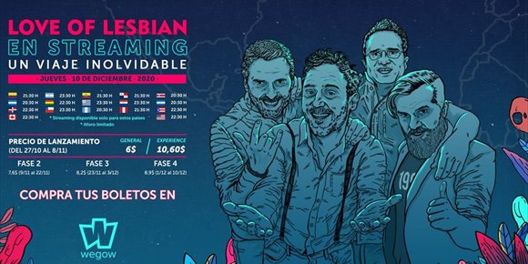 3. El 'Viaje inolvidable' de Love of Lesbian llega a 17 países americanos: Horarios y precio de entradas