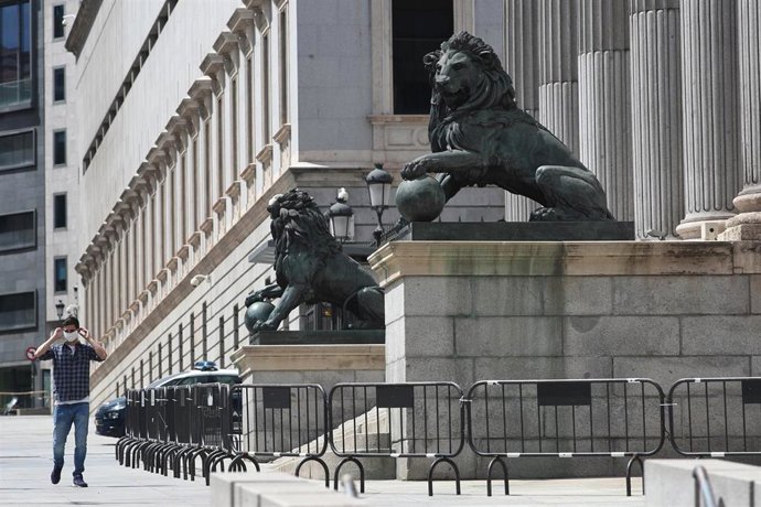 La fachada del Congreso de los Diputados