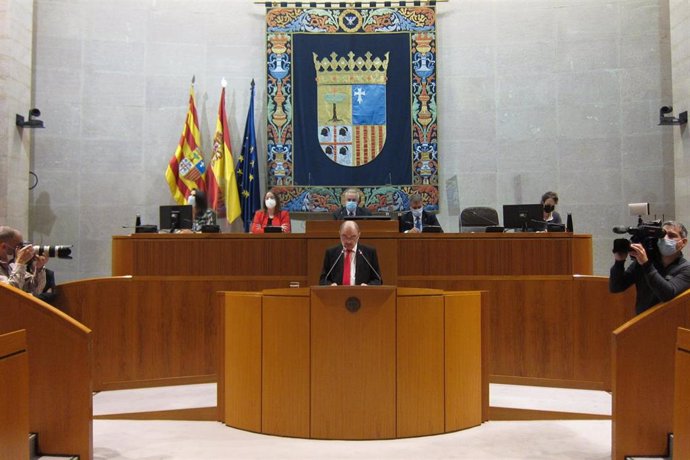 El presidente del Gobierno de Aragón, Javier Lambán, en el Debate sobre el Estado de la Comunidad.