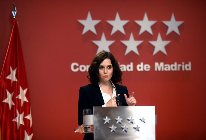 La presidenta de la Comunidad de Madrid, Isabel Díaz Ayuso, comparece en rueda d