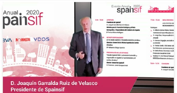 Joaquín Garralda, Presidente De Spainsif, Durante La Inauguración Del XI Encuentro Anual De Spainsif, Este Jueves.