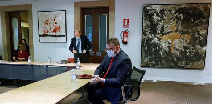 Adrián Babón durante el Consejo de Gobierno.