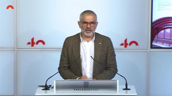 El líder de Cs en Catalunya, Carlos Carrizosa, en rueda de prensa.