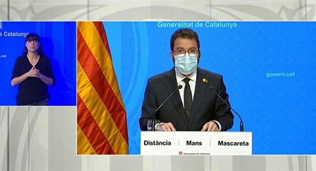 El vicepresidente del Govern, Pere Aragonès, en rueda de prensa el 29 de octubre de 2020.