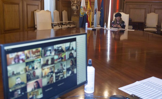 La presidenta de la Diputación de Pontevedra participa en la reunión de la Mesa Provincial del Camino de Santiago.