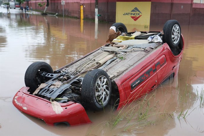 Inundaciones durante las fuertes lluvias en Brasil.