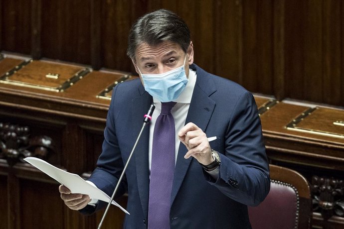 29 October 2020, Italy, Rome: Italian Prime Minister Giuseppe Conte speaks during a plenary session at the Chamber of Deputies on the government's new decree which tightening the nationwide coronavirus restrictions. Photo: Roberto Monaldo/LaPresse via Z