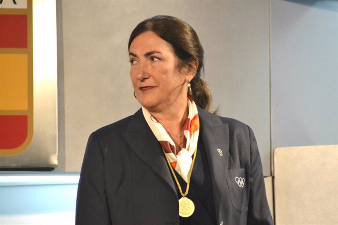 Marisol Casado, presidenta de World Triathlon, durante un acto en el COE