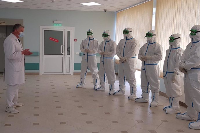 Unidad especializada en coronavirus del Centor Médico Nacional Pirogov, en Moscú