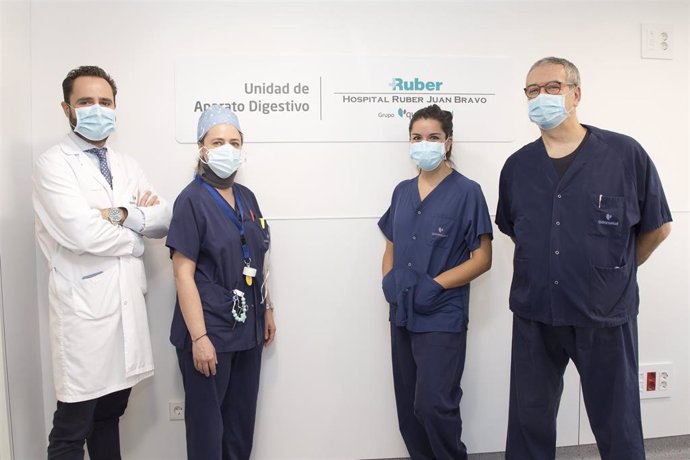 El equipo del Servicio de Aparato Digestivo del complejo hospitalario Ruber Juan Bravo.