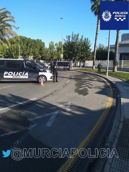 Dispositivo de control desplegado por la Policía Local de Murcia