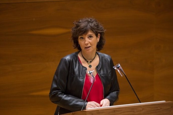 La parlamentaria del PSN Ainhoa Unzu interviene en el Debate sobre el Estado de la Comunidad en el Parlamento de Navarra.