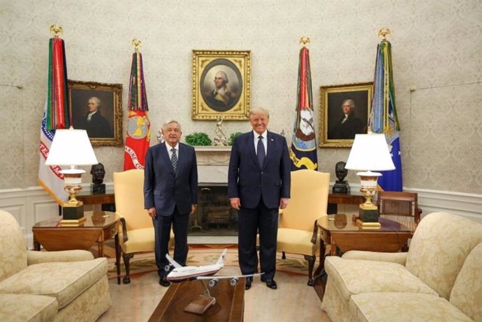Andrés Manuel López Obrador y Donald Trump en la Casa Blanca.