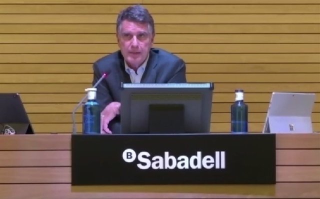 Consejero delegado de Sabadell, Jaime Guardiola, en la presentación de los resultados del tercer trimestre de 2020.