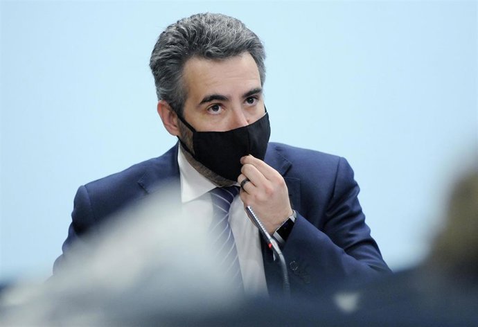 El ministro Portavoz de Andorra, Eric Jover, en rueda de prensa.