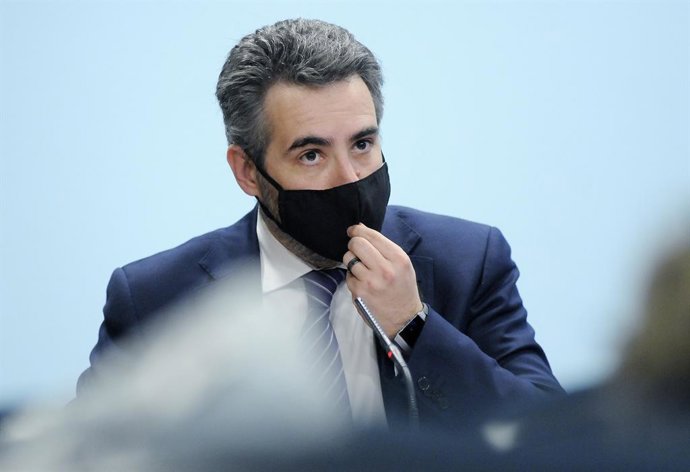 El ministre Portaveu d'Andorra, Eric Jover, en roda de premsa.