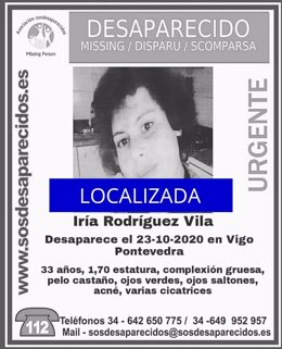 Desactivada la alerta por desaparición de la joven viguesa Iria Rodríguez Vila.