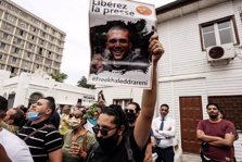 Protesta para pedir la liberación de un periodista