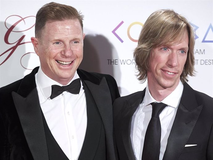 Jorge Cadaval and husband Ken Appledorn attend the Global Gift Gala 2017 at the Royal Teather on April 4, 2017 in Madrid, Spain.