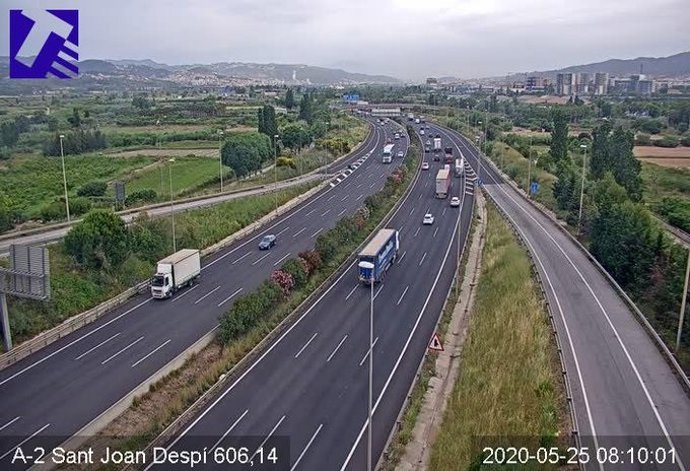 L'A-2 a Sant Joan Despí (Barcelona), dilluns 25 de maig del 2020.